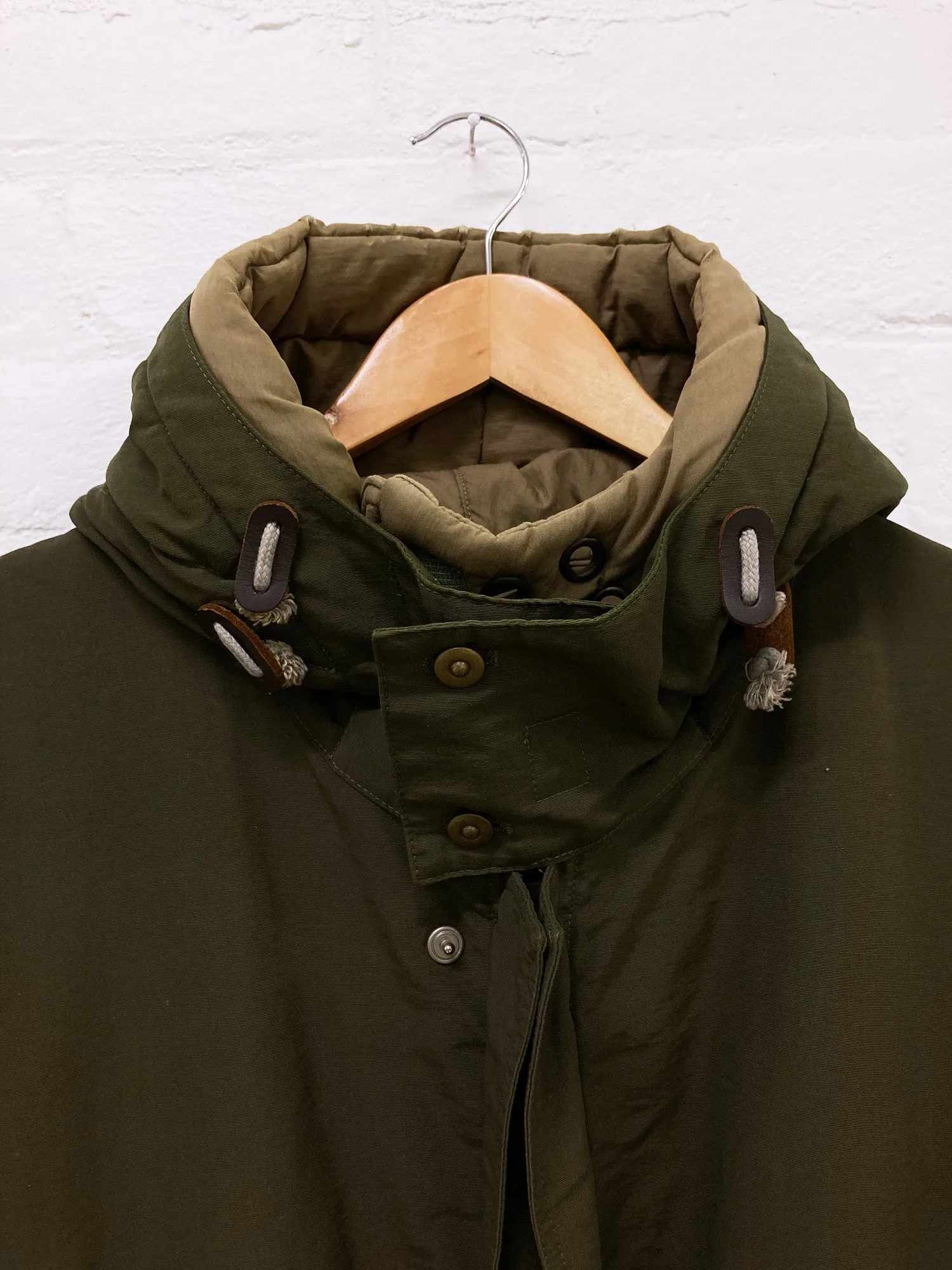 Emporio Armani 1980s padded khaki hooded parka - M