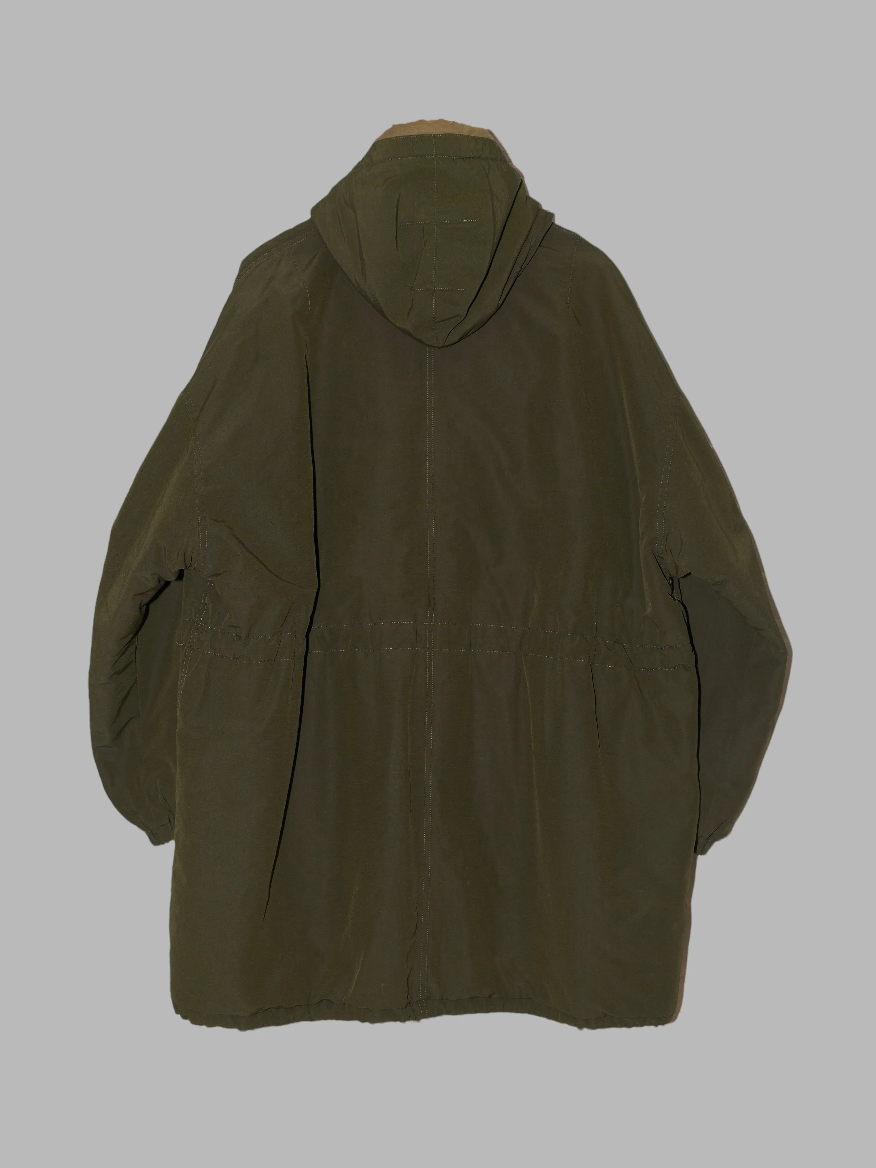 Emporio Armani 1980s padded khaki hooded parka - M