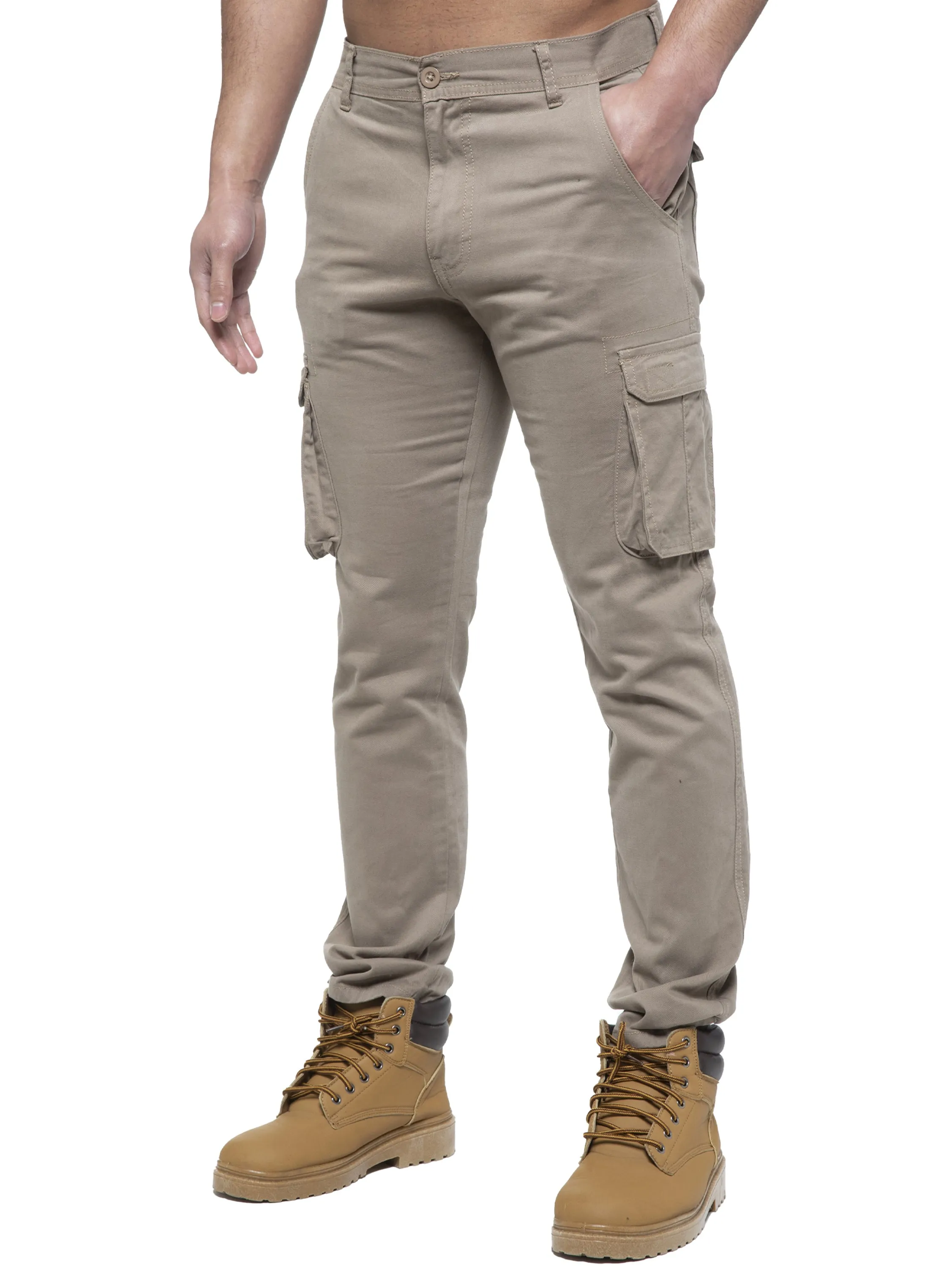 Enzo | Mens Cargo Straight Fit Jeans