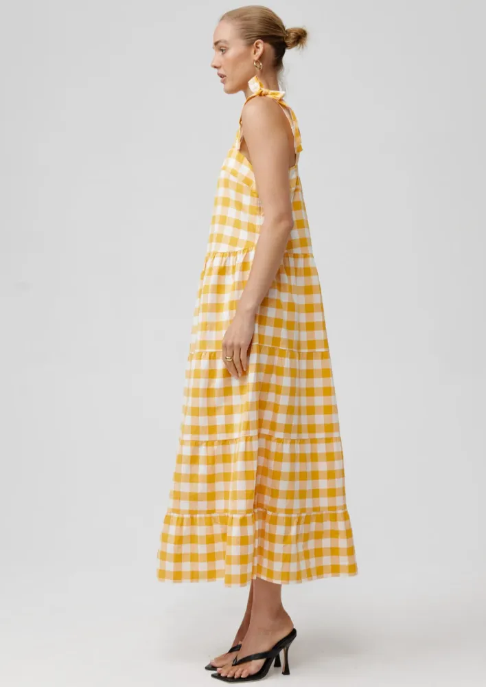 Erin Dress Orange Gingham