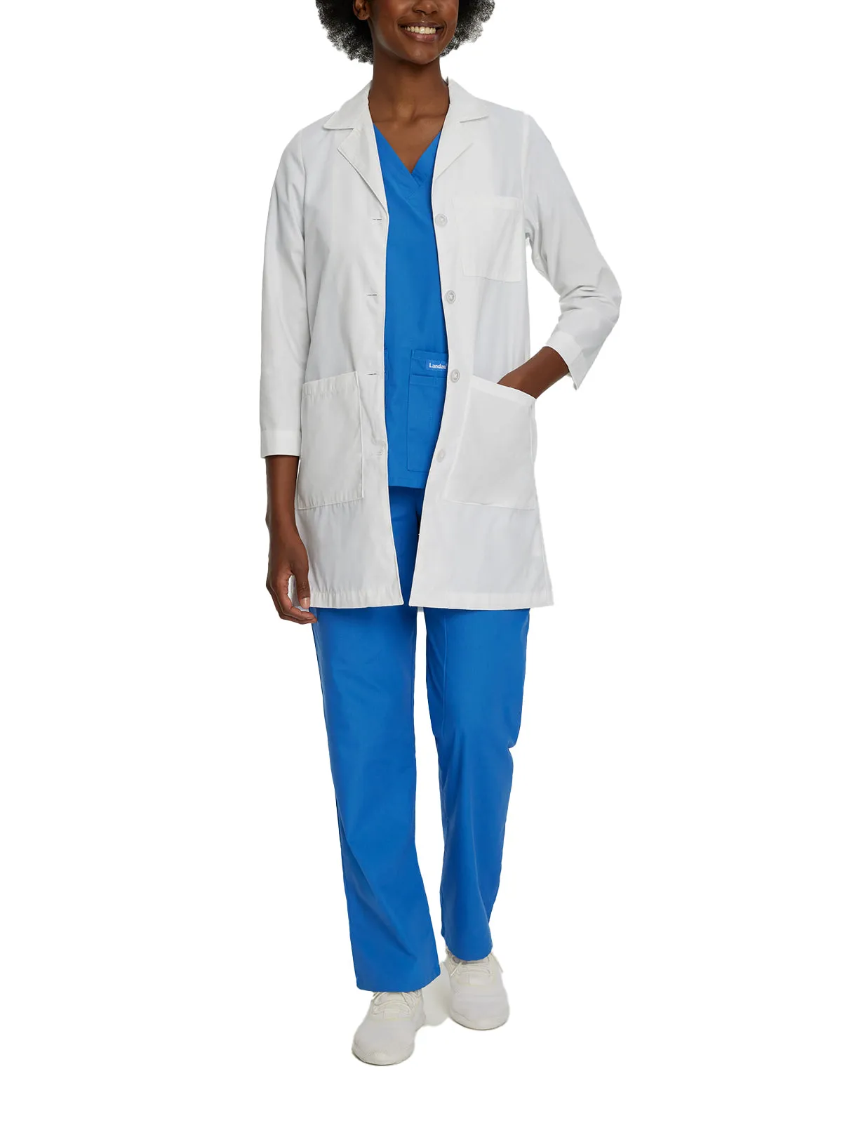 Essential - Women's 3-Pocket Full-Length White Lab Coat