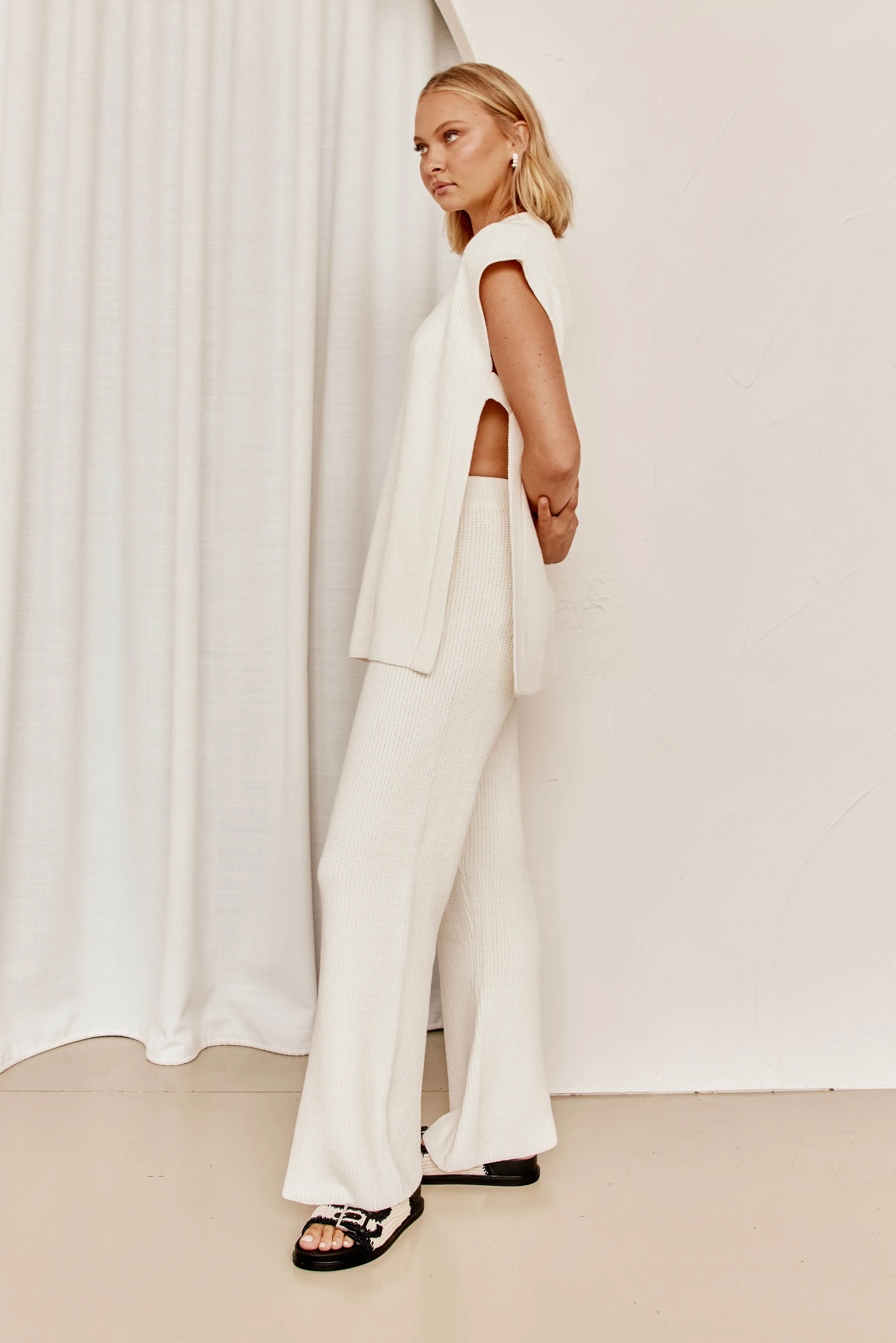 Finn Knit Pant (White)