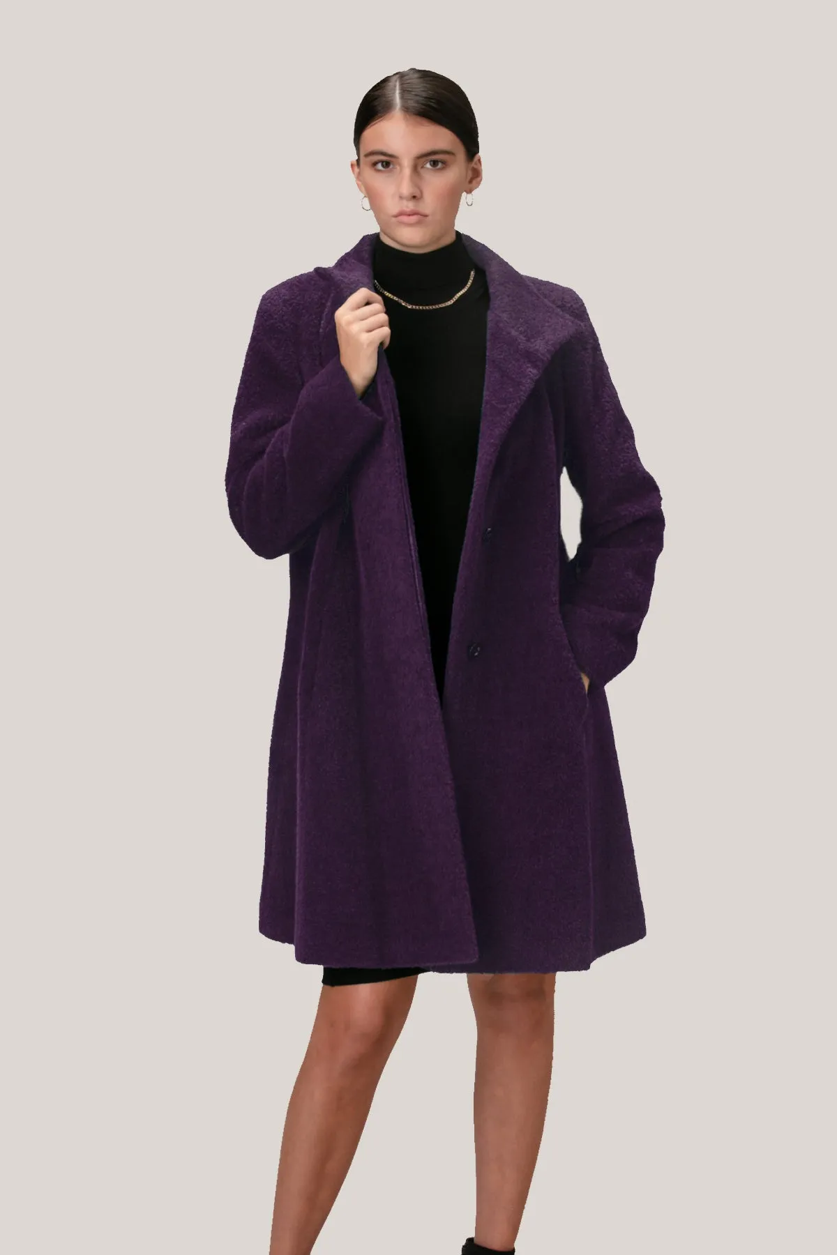 Flared Alpaca & Wool Coat 29001