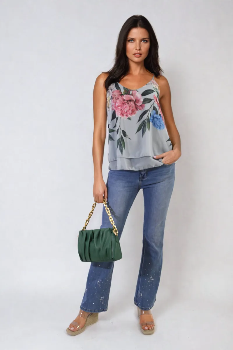 Floral Print Layered Cami Top