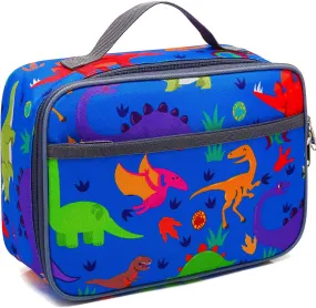 FlowFly Kids Lunch box Insulated Soft Bag Mini Cooler Back to School Thermal Meal Tote Kit for Boys,Girls,Women,Men, Dinosaur