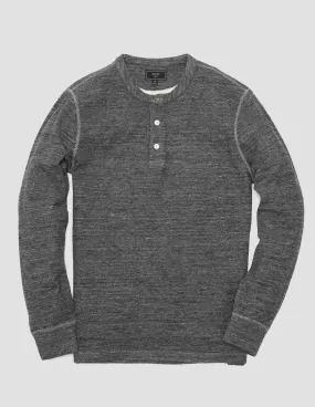 Ford Double Knit Henley in Charcoal