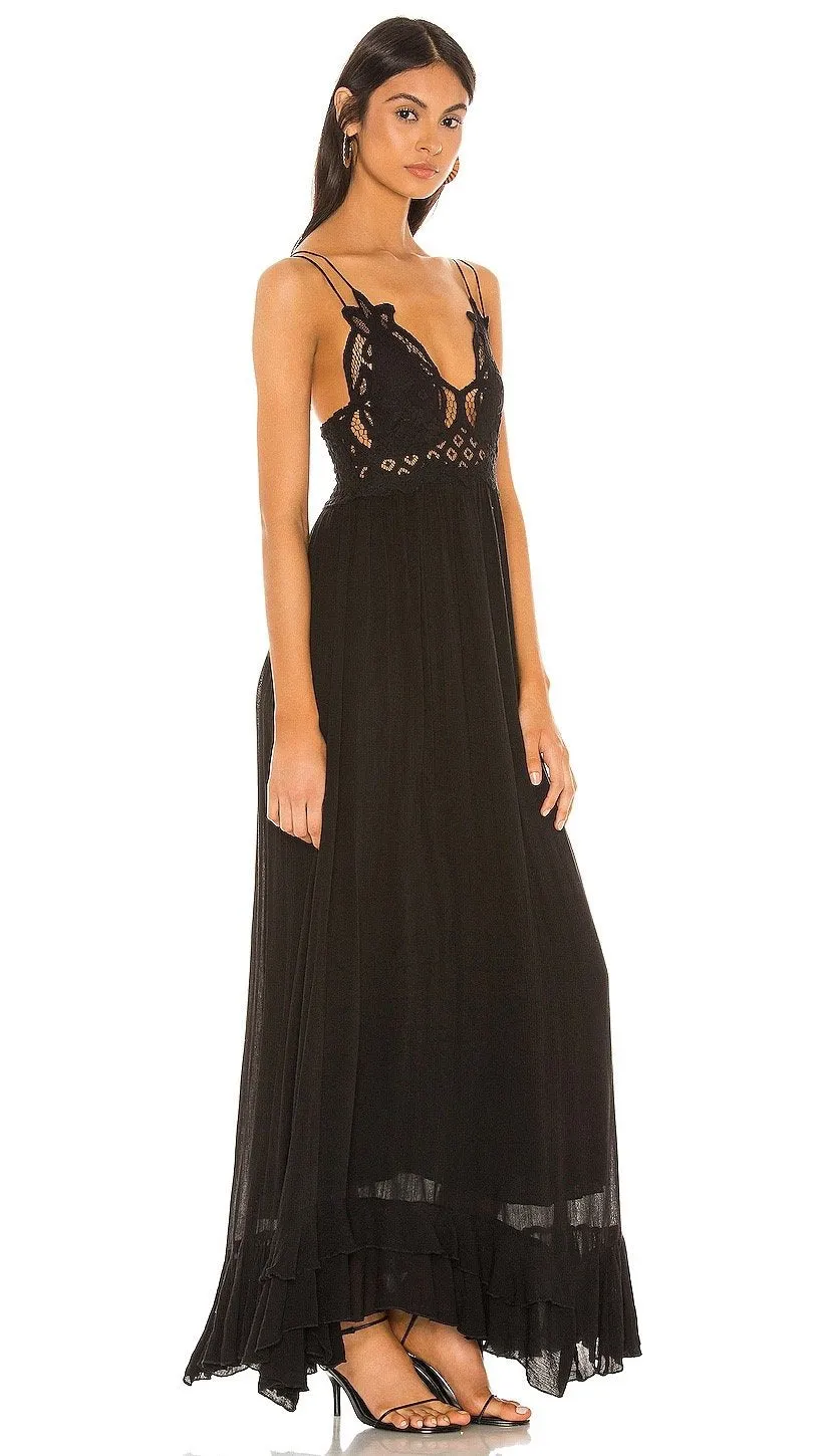 Free People Adella Maxi Dress Black