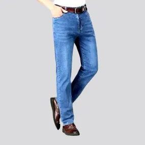 Furrowed tall men's waisted jeans