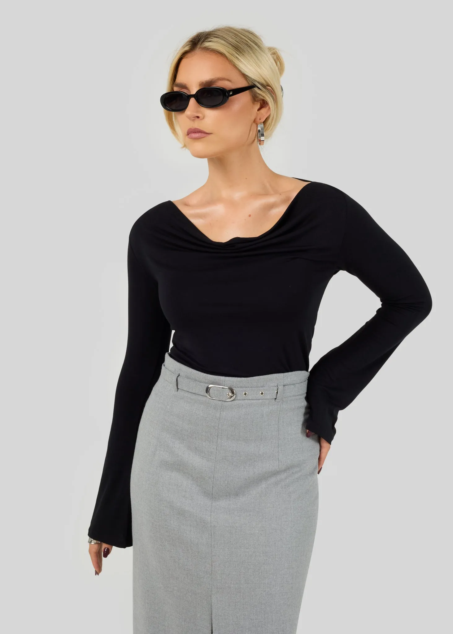 Gaia Pencil Skirt Grey