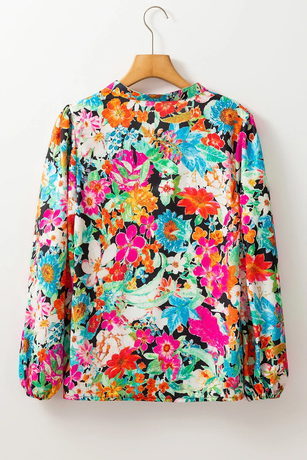 Gothic Outlaws Multicolour Boho Floral V Neck Lantern Sleeve Blouse: Because Your Vibe Deserves to Be as Bold as You Are 🌸✨