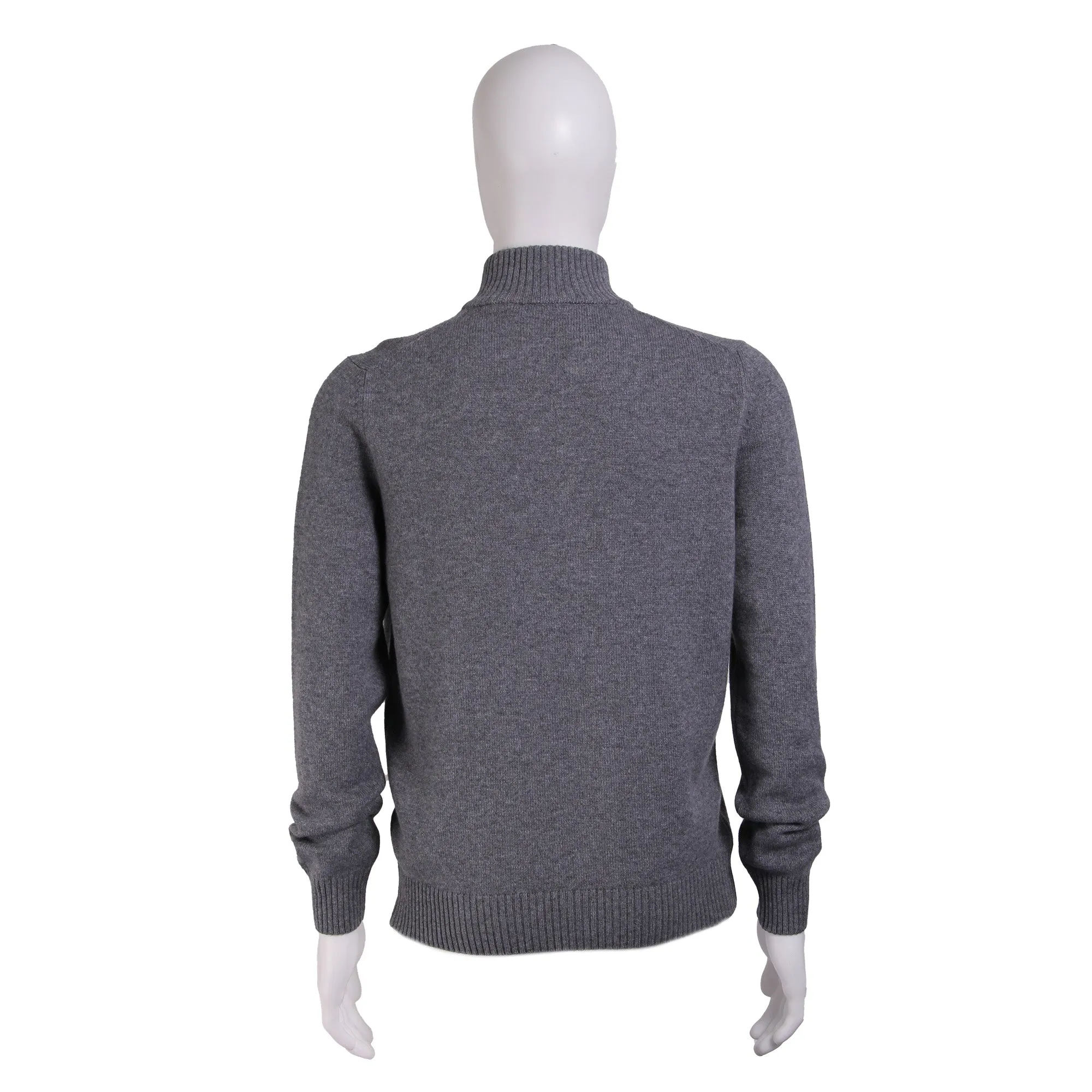 GRAN SASSO Cashmere/Wool Mock Neck 1/4 Zip Knit GREY