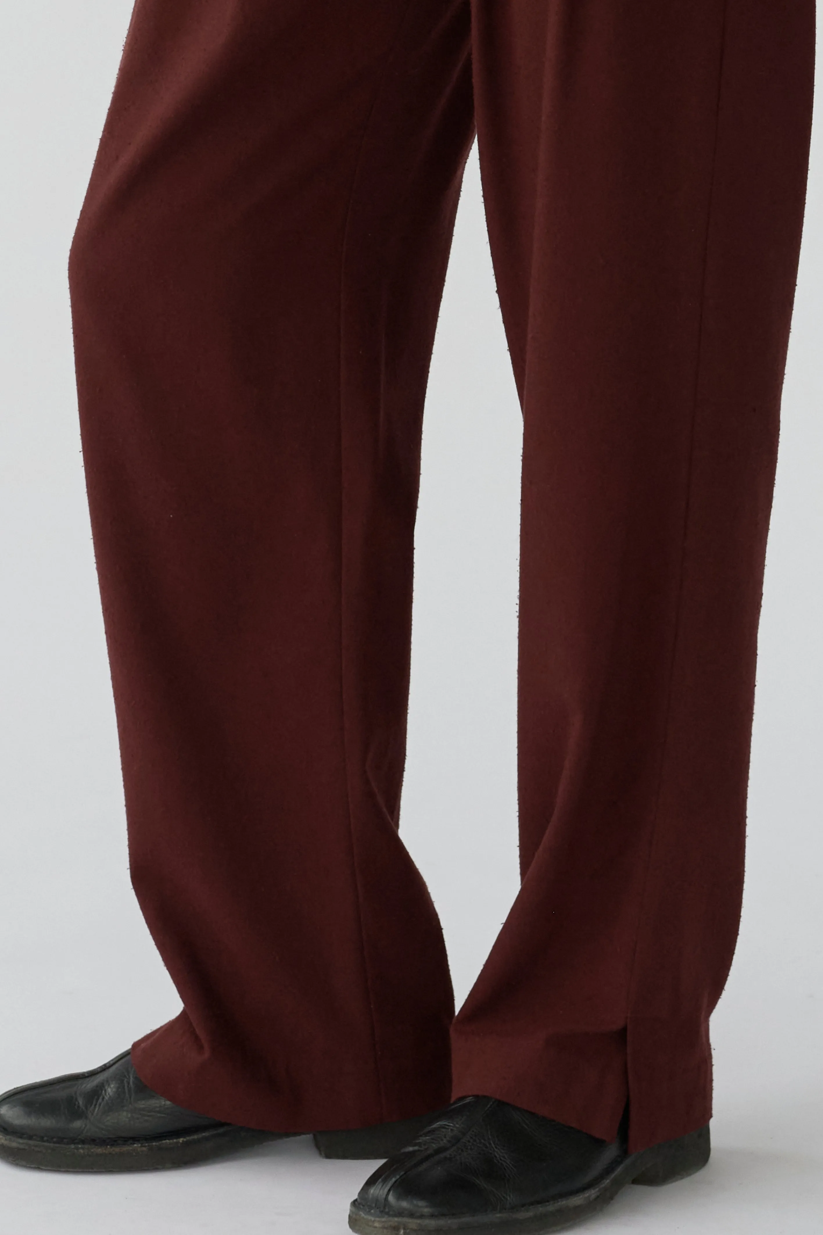 HARRY PANTS - BURGUNDY - RAW SILK