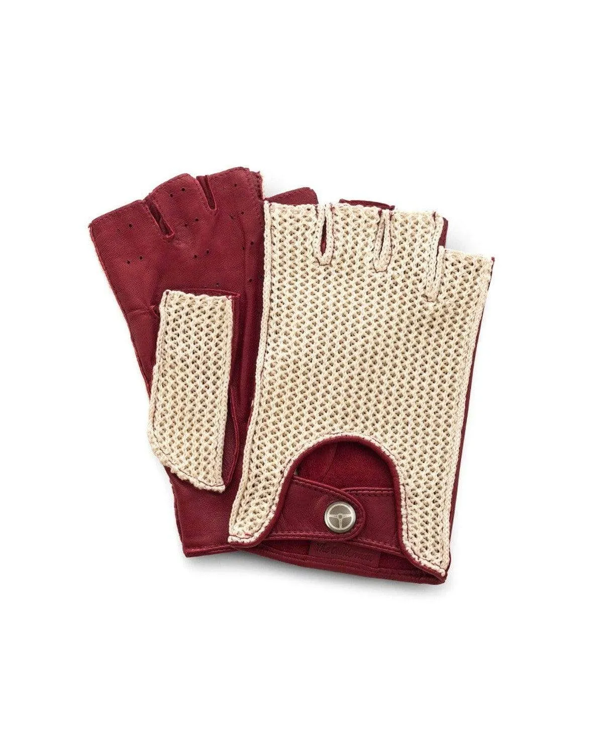 HERITAGE - Fingerless Stringback Driving Gloves - Red