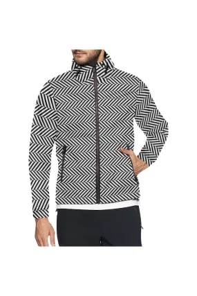 Herringbone All Over Print Windbreaker for Men (Model H23)