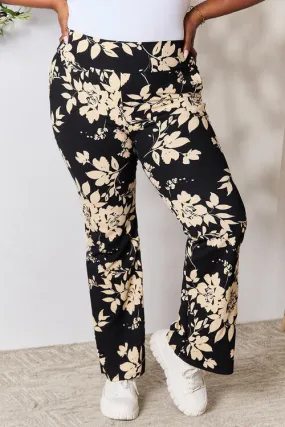 High Waist Floral Flare Pants