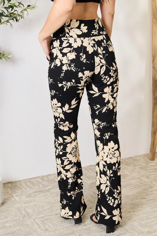 High Waist Floral Flare Pants