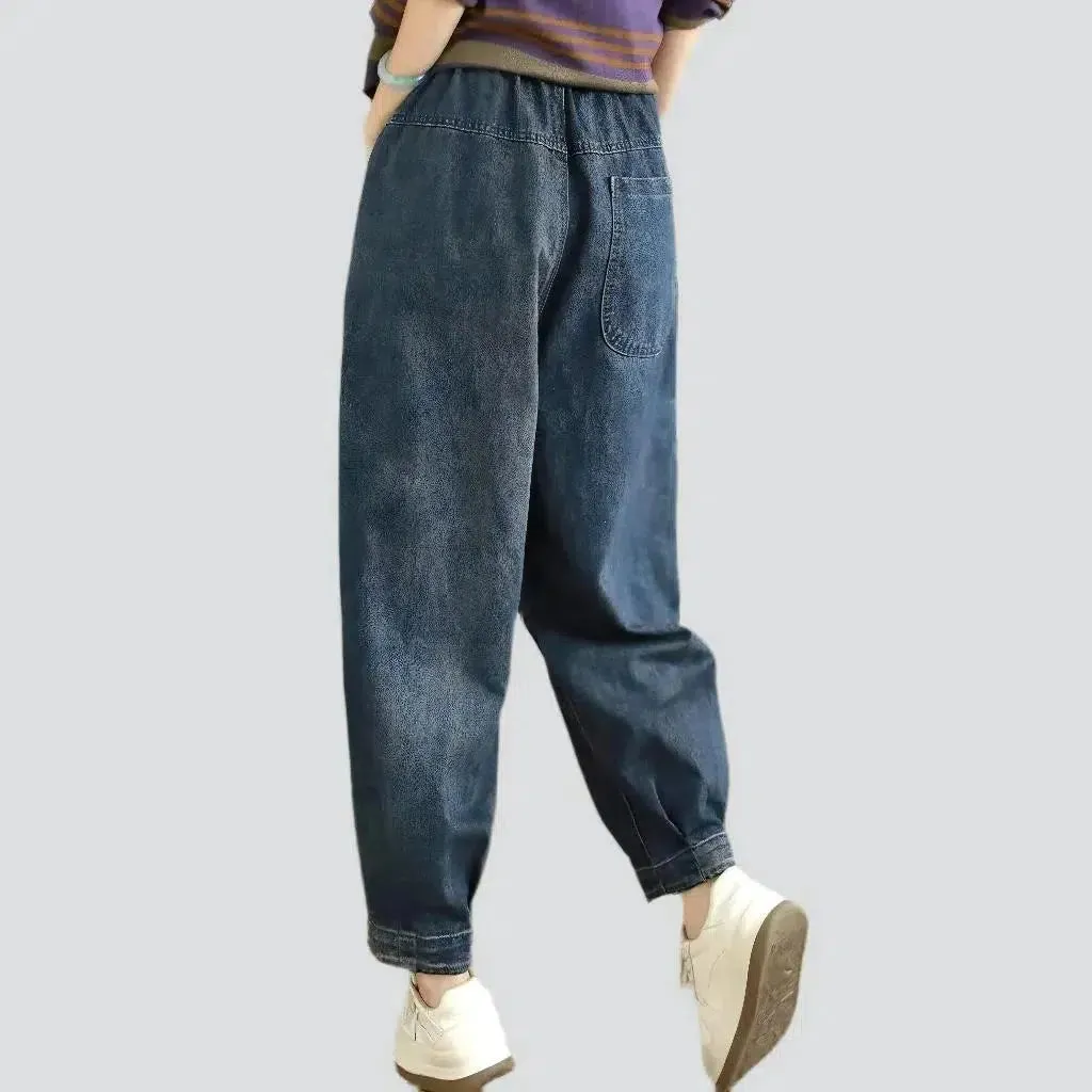 High-waist vintage denim pants
 for ladies