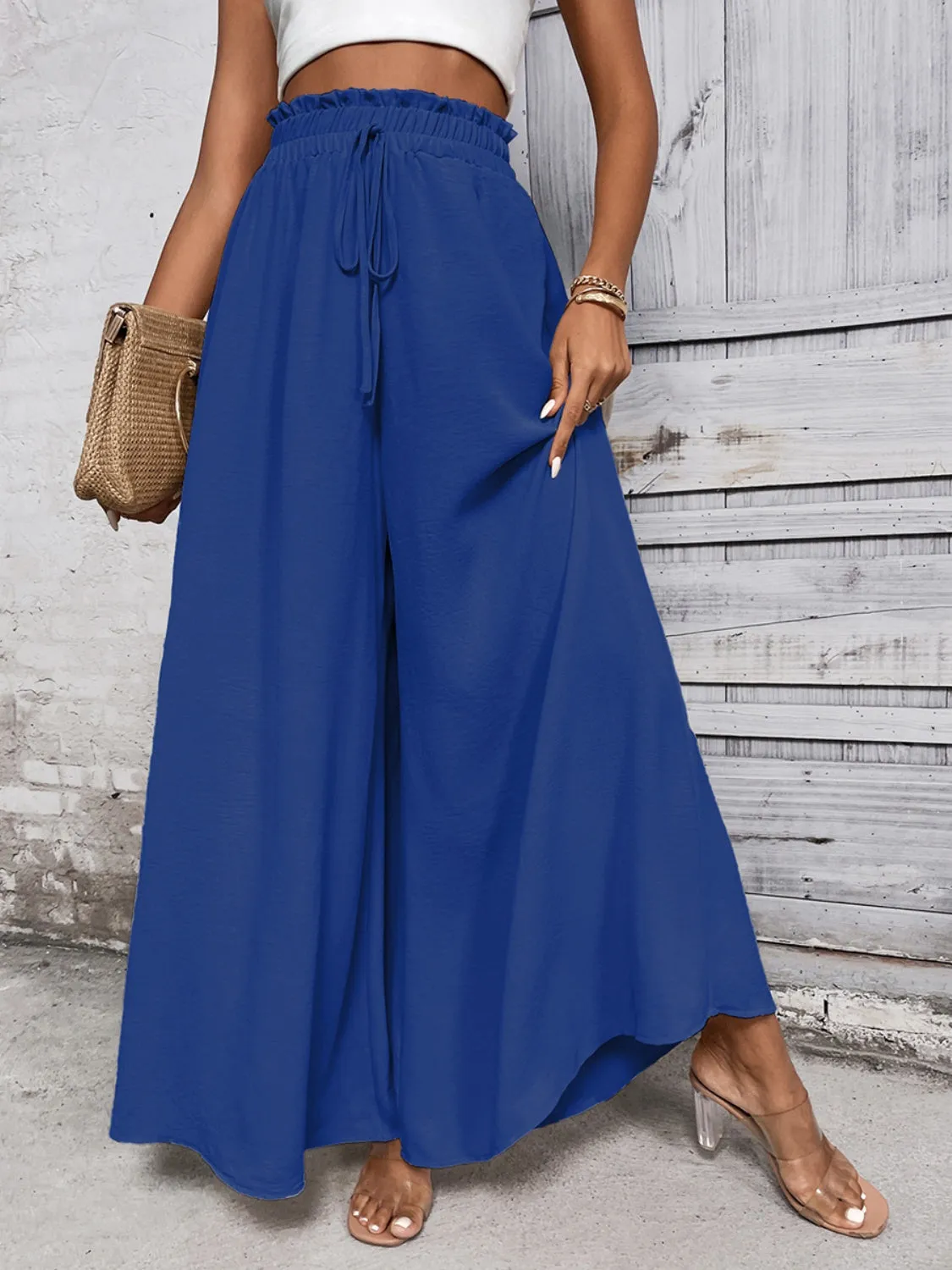 Honey Tied High Waist Wide Leg Pants