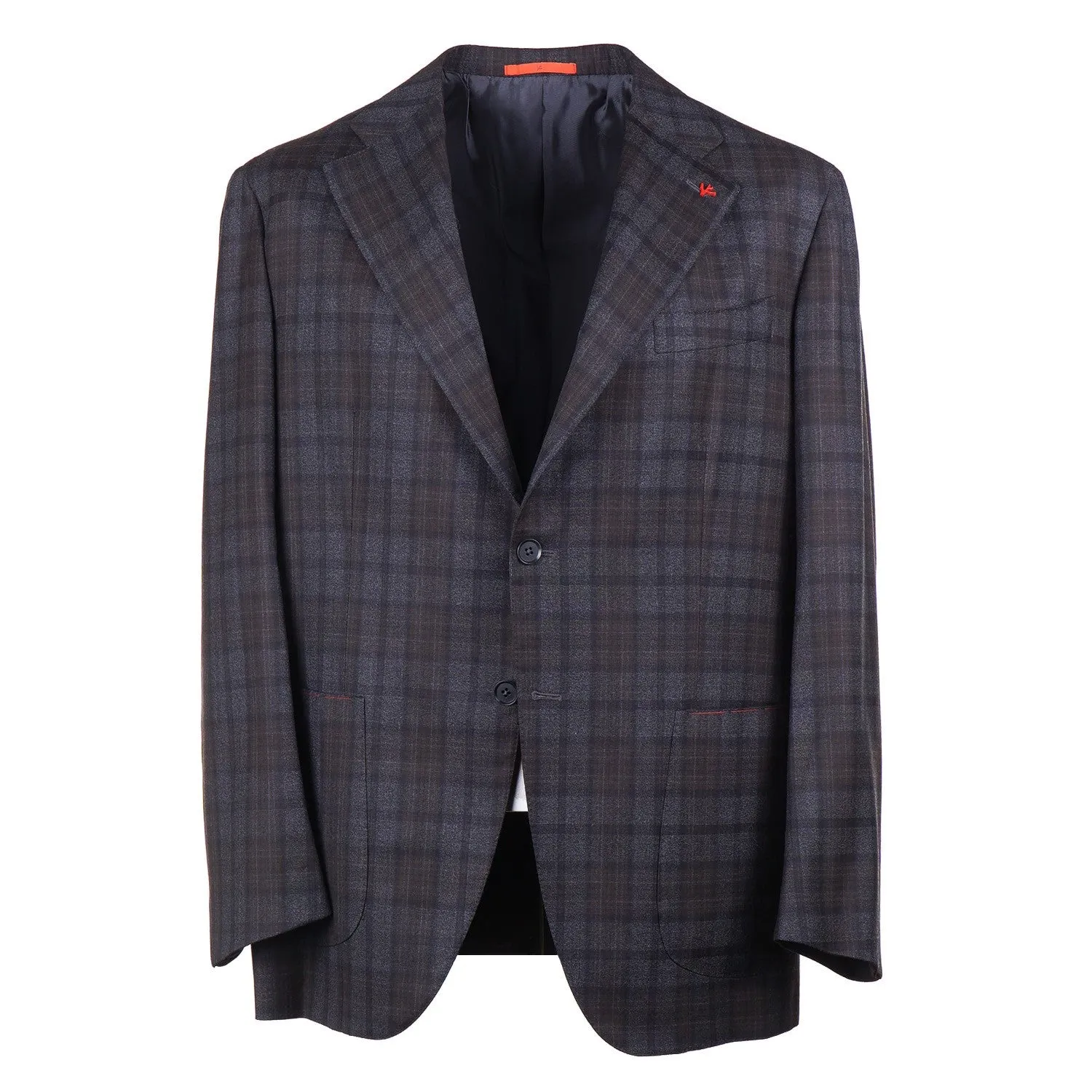 Isaia Shadow Check Wool Sport Coat