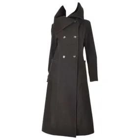 Ivan Grundahl Black Wool Large Collar Coat