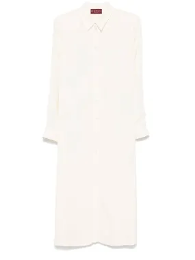 Ivory White Cady Dress with Belt