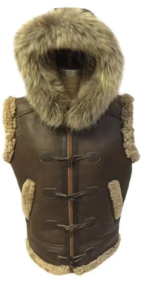 Jakewood - 5600 Shearling Vest With Fox Collar