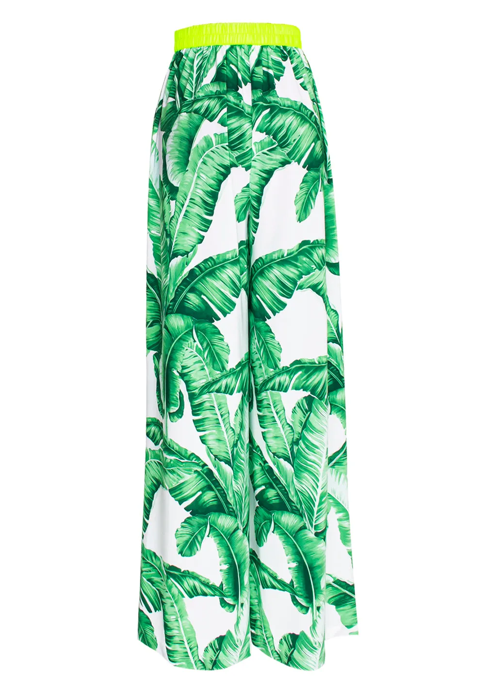 Jungle - Green Palm Havana Pants (Neon Yellow)