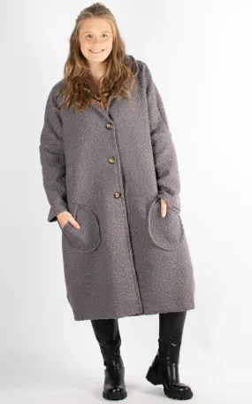 Kerry Boucle Coat | Charcoal