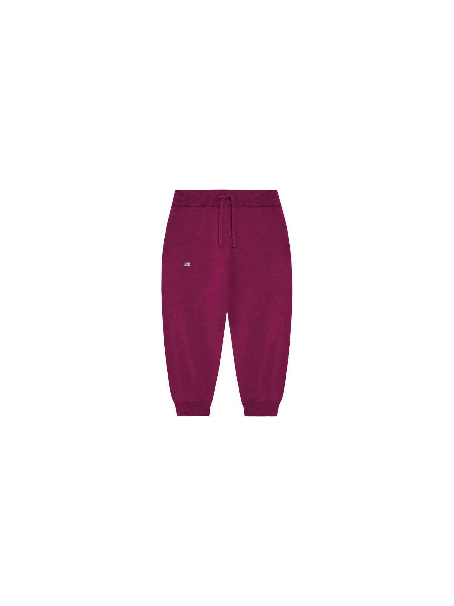 Kids' Recycled Cashmere Track Pants—plum purple