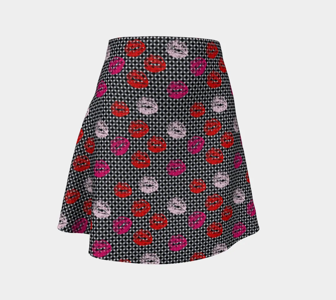 Kisses and Micro Polkadots Flare Skirts