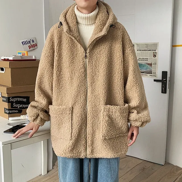 [Korean Style] 3 Color Lamb Fur Hoodie Jackets