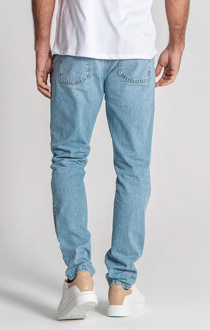 Light Blue Straight-Leg Jeans