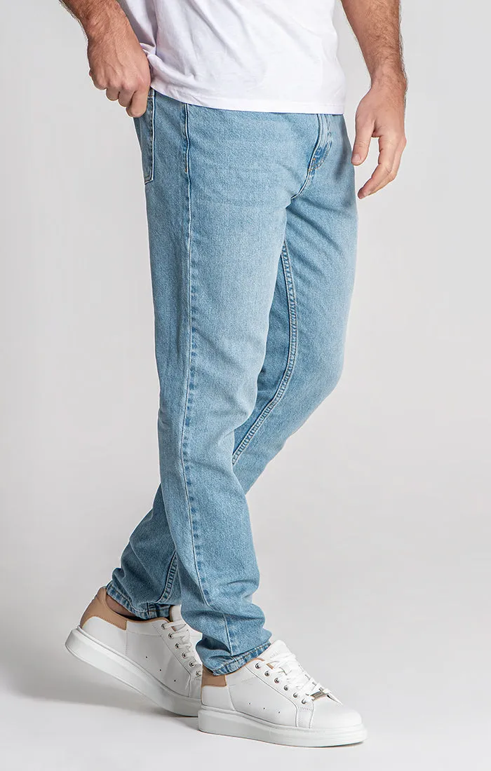 Light Blue Straight-Leg Jeans