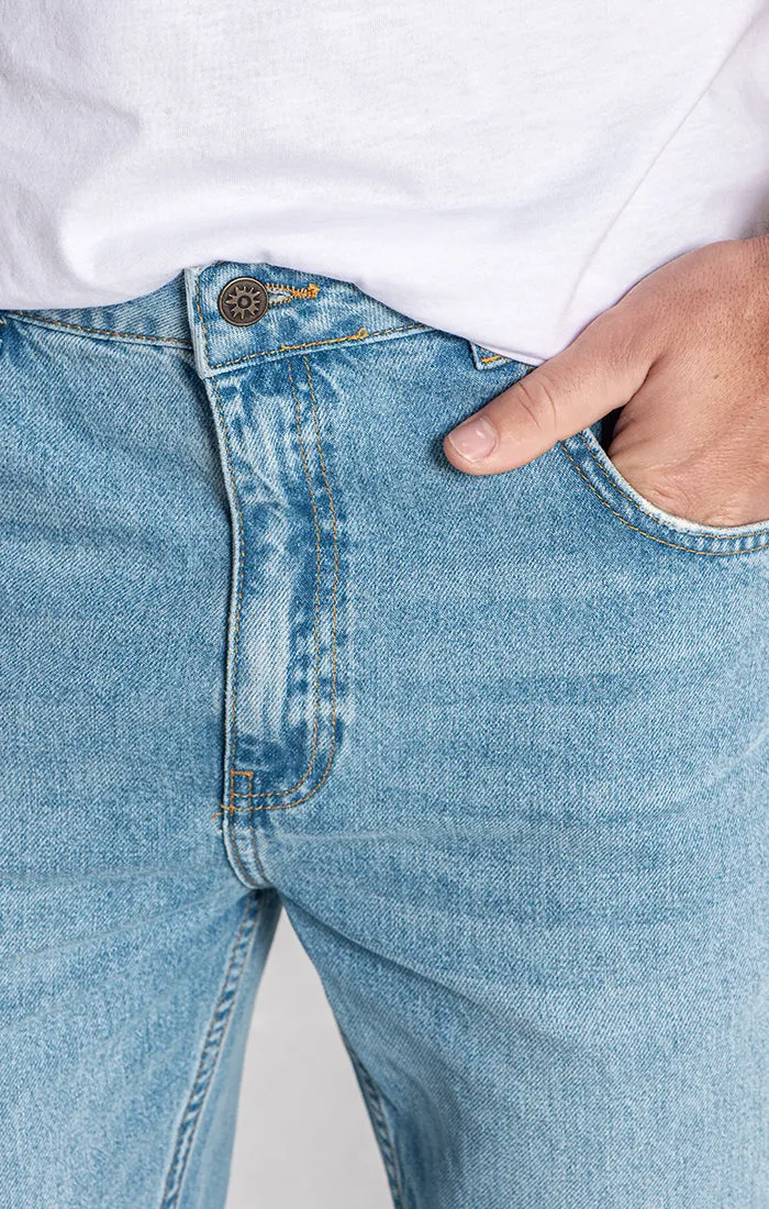 Light Blue Straight-Leg Jeans