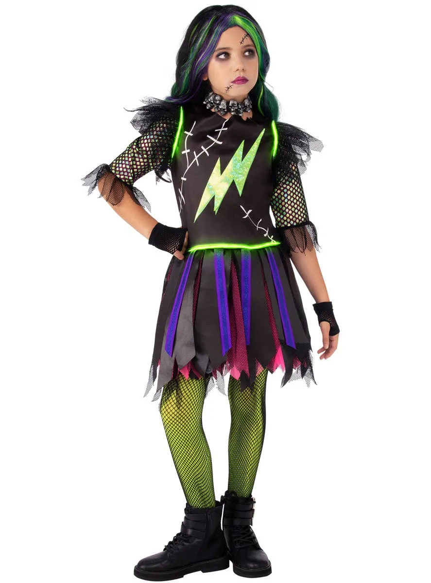 Light Up Frankie Girl Teen Frankenstein Halloween Costume