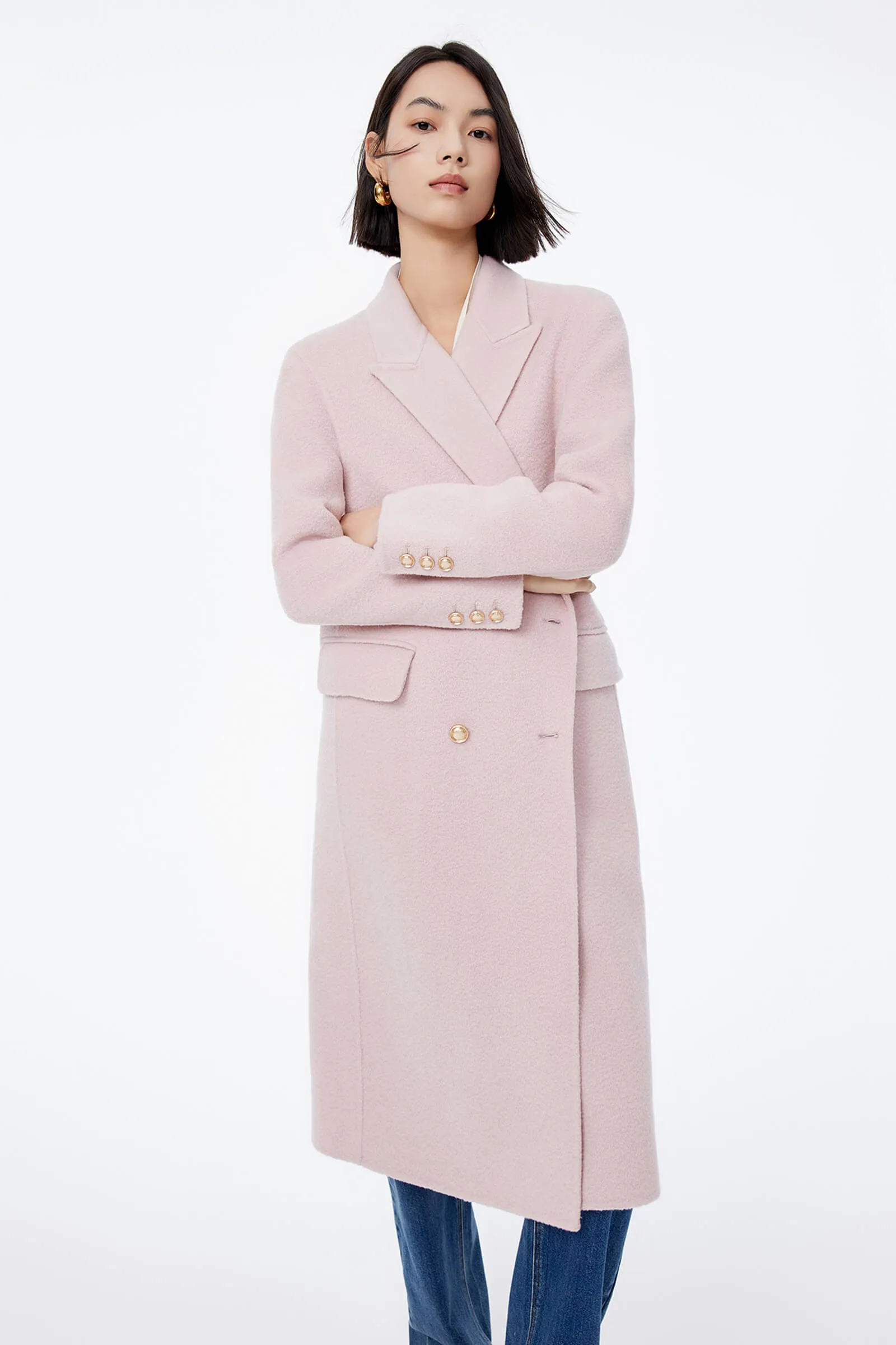 LILY Double-Breasted Sheep Wool Overcoat