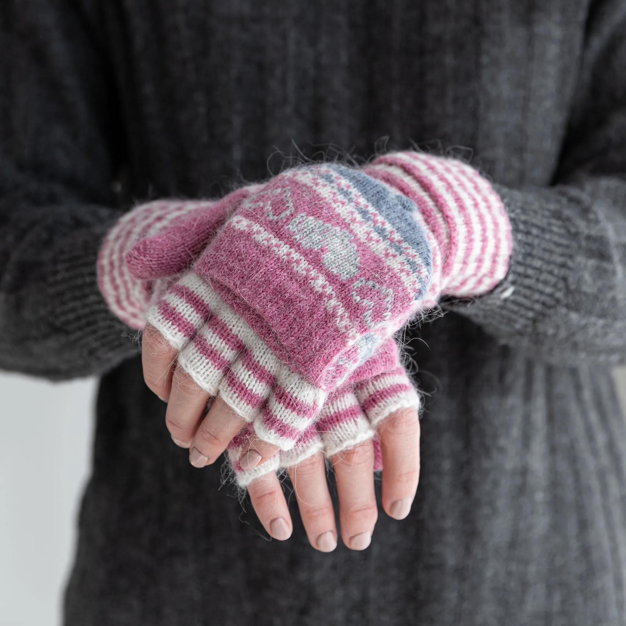 Love Heart Fairisle Knit Gloves