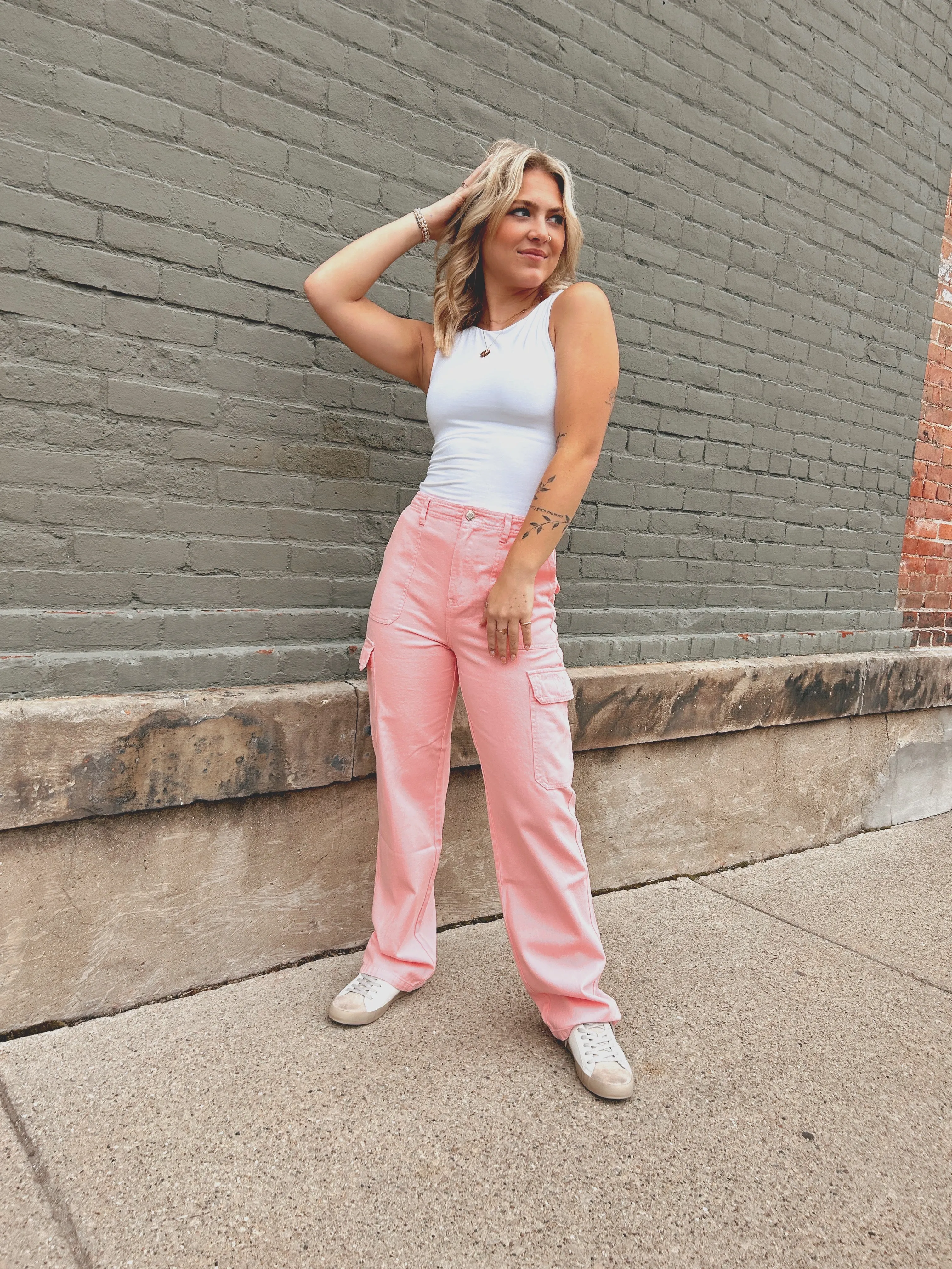 Mackenzie Pink Cargo Pants