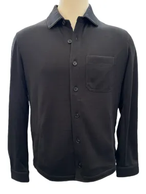 Maurizio B Jersey Overshirt w/Pockets Black