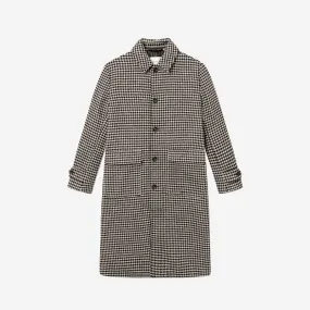 Maximilian Houndstooth Wool Coat - Light Desert Sand/Black