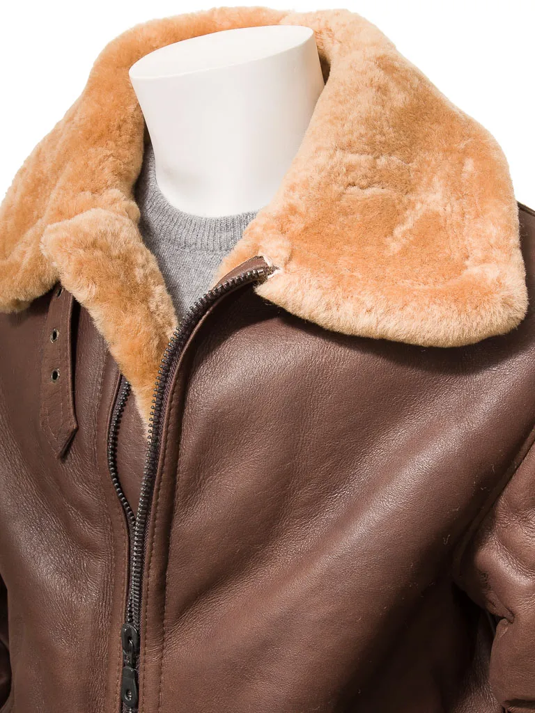 MEN'S ANTIQUE BROWN SHEEPSKIN JACKET