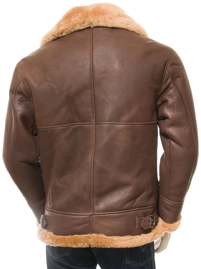 MEN'S ANTIQUE BROWN SHEEPSKIN JACKET