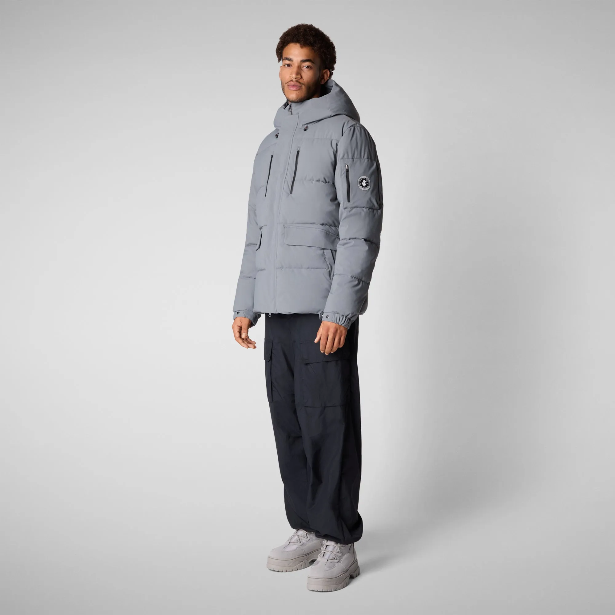 Men's  Hooded Parka Alter in Mid Grey