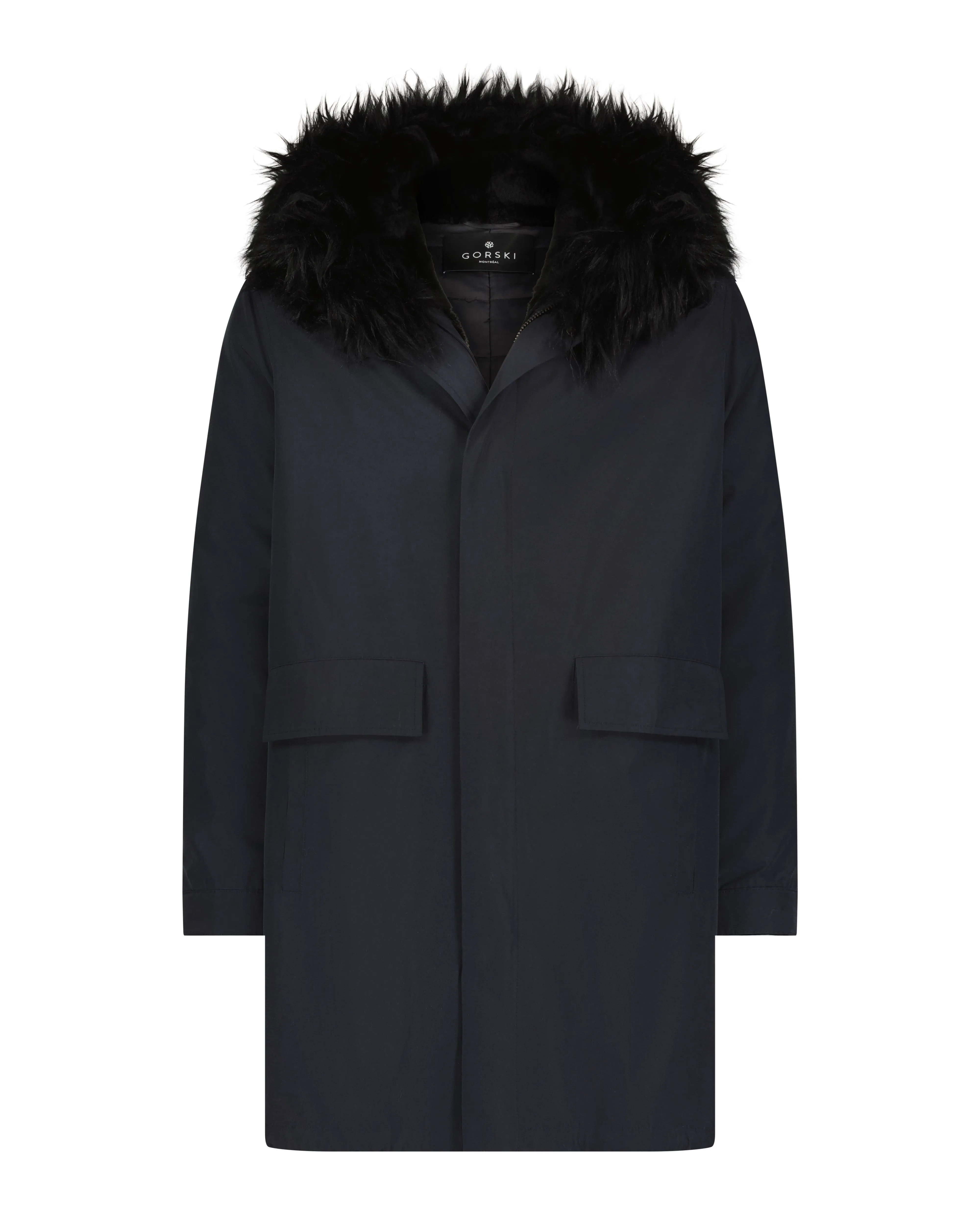 Men's Parka with Select Shearling Lamb Tuxedo and Hood Trim