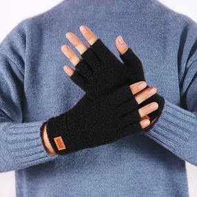 Mens Semifingered Thermal Knit Gloves Set of 2 Pieces