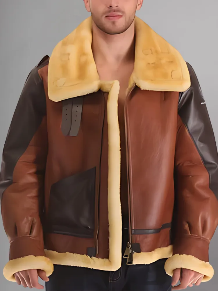 Mens Tan Flying B3 Suede Leather Jacket