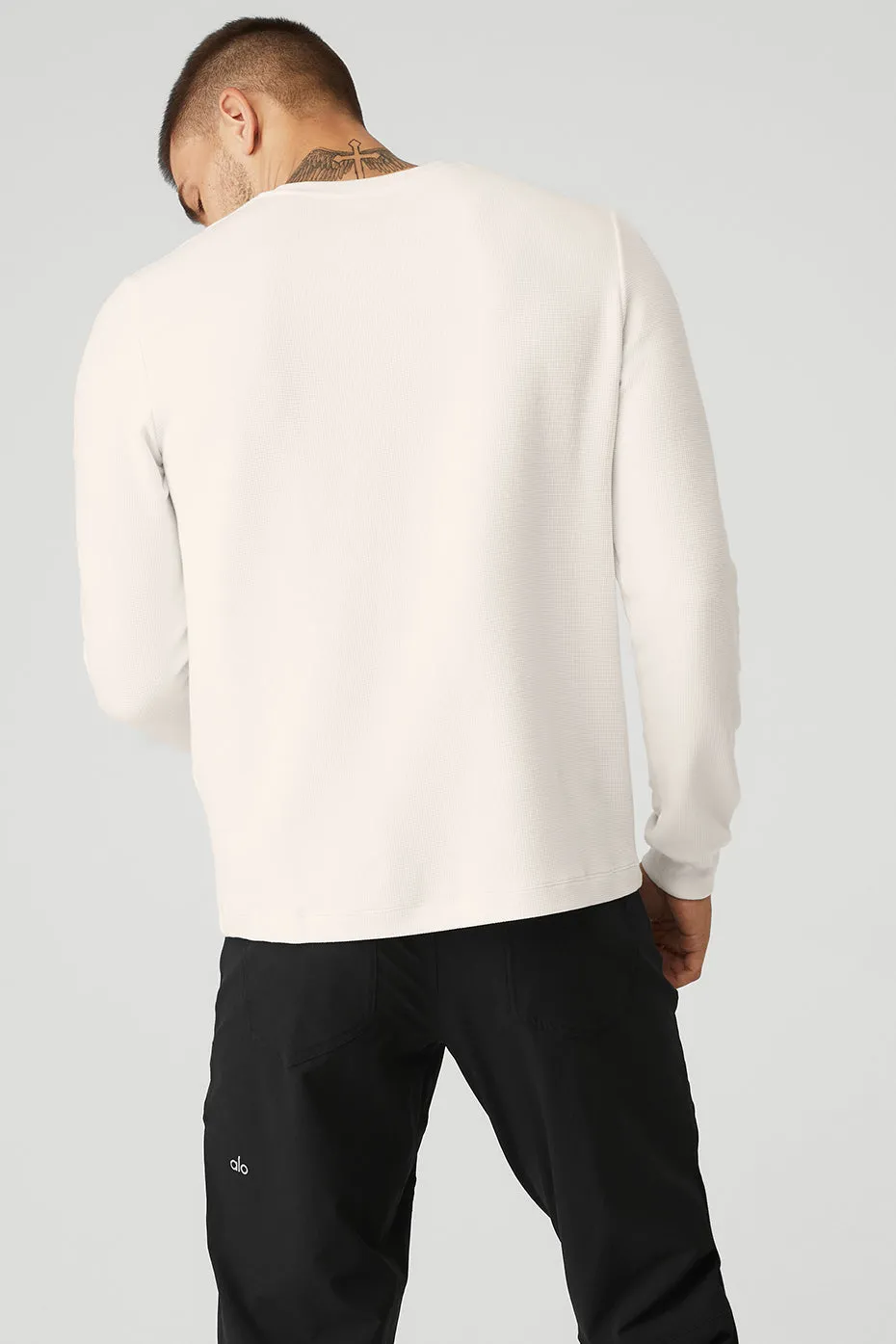 Micro Waffle Fast Break Henley - Ivory