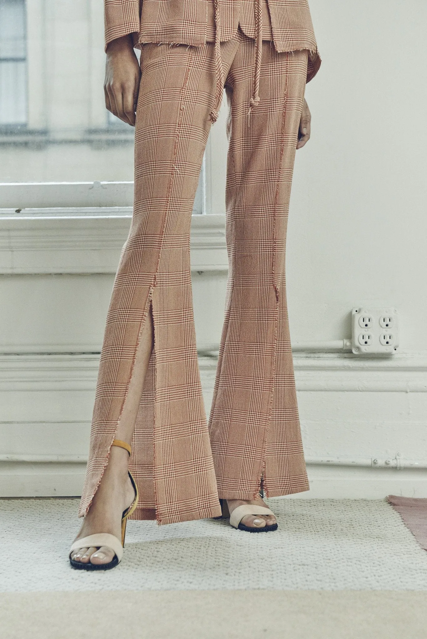 MINI CHECK SLIT PANT