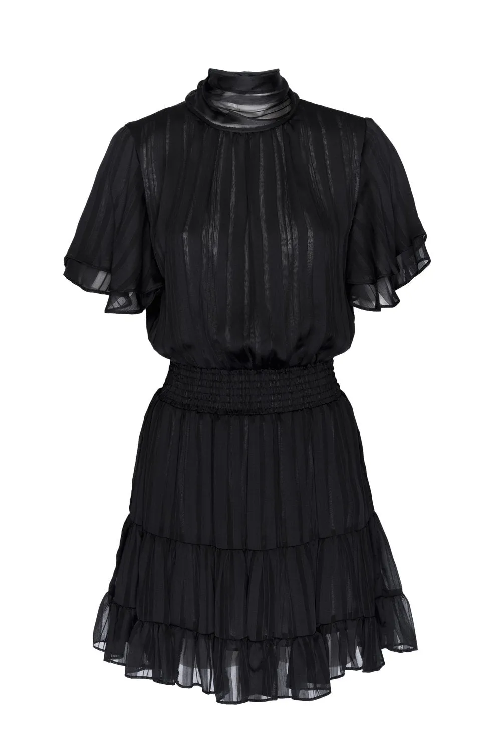 Misa - Saffie Dress in Solid Stripe-Black