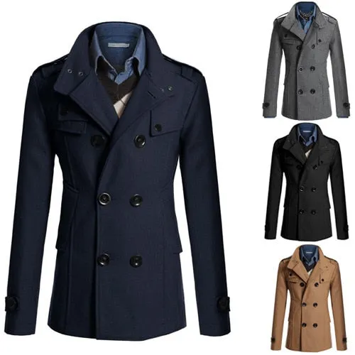 MRMT Brand Autumn Winter New Men's Jackets Body Repair Woolen Overcoat for Male Double Breasted Thickened Jacket